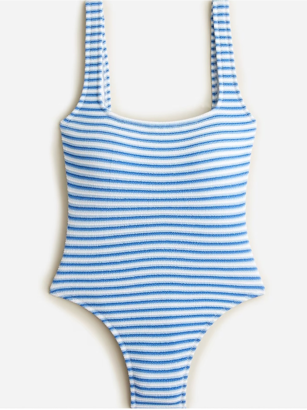 J. Crew Textured Squareneck One Piece Swimsuit Blue & White Striped Size 12 NWTS - Picture 9 of 9
